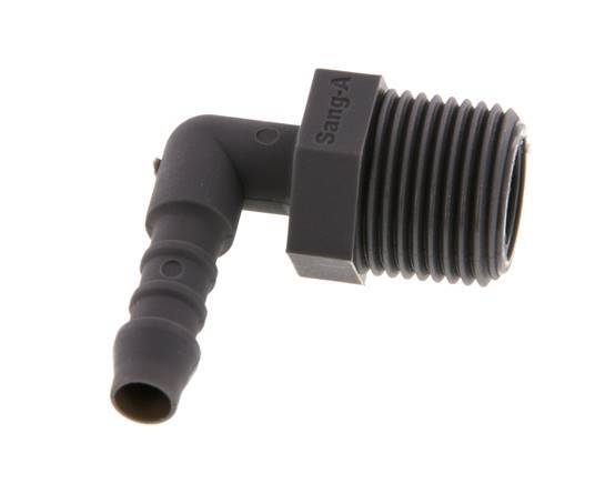 6 mm (1/4'') & R3/8'' PA 6 Elbow Hose Barb with Male Threads [10 Pieces]