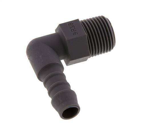 9 mm (3/8'') & R3/8'' PA 6 Elbow Hose Barb with Male Threads [10 Pieces]