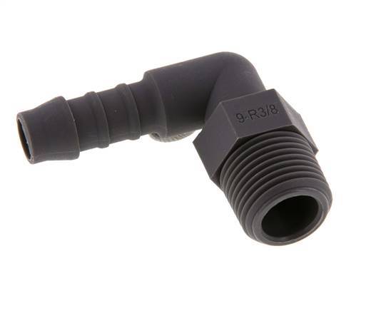 9 mm (3/8'') & R3/8'' PA 6 Elbow Hose Barb with Male Threads [10 Pieces]