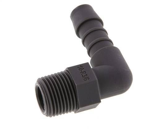 10 mm & R3/8'' PA 6 Elbow Hose Barb with Male Threads [10 Pieces]