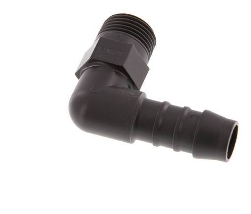 12 mm & R3/8'' PA 6 Elbow Hose Barb with Male Threads [5 Pieces]
