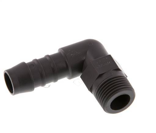 12 mm & R3/8'' PA 6 Elbow Hose Barb with Male Threads [5 Pieces]