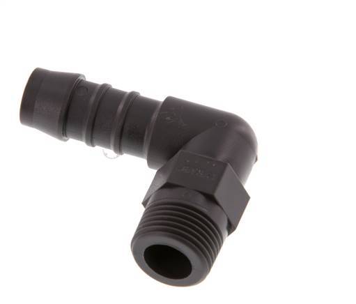 12 mm & R3/8'' PA 6 Elbow Hose Barb with Male Threads [5 Pieces]