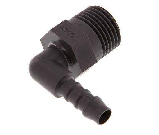 8 mm (5/16'') & R1/2'' PA 6 Elbow Hose Barb with Male Threads [5 Pieces]