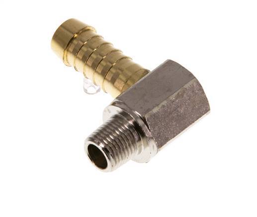 9 mm (3/8'') & R1/8'' Brass Elbow Hose Barb with Male Threads [2 Pieces]