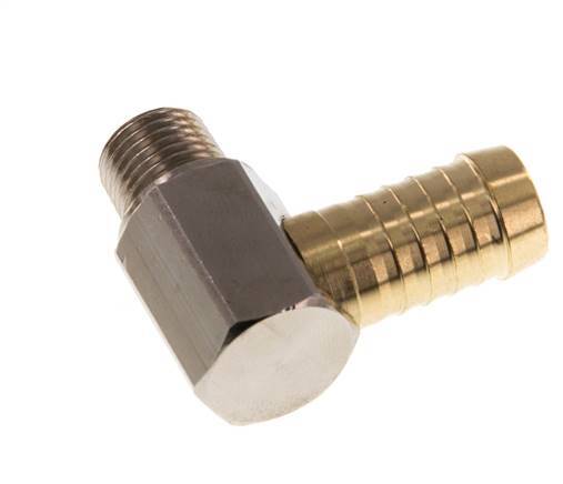 13 mm (1/2'') & R1/4'' Brass Elbow Hose Barb with Male Threads