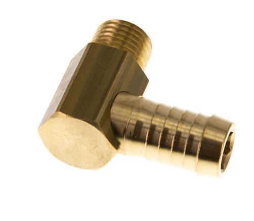 13 mm (1/2'') & M14x1.5 (taper) Brass Elbow Hose Barb with Male Threads
