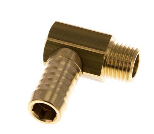 13 mm (1/2'') & M14x1.5 (taper) Brass Elbow Hose Barb with Male Threads
