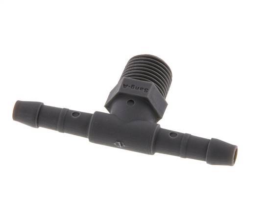 4 mm & R1/8'' PA 6 Tee Hose Barb with Male Threads [10 Pieces]