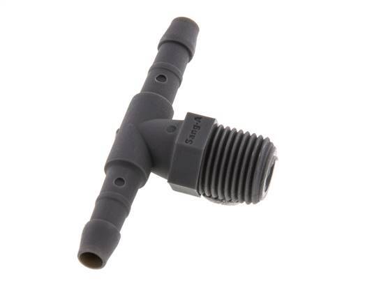 4 mm & R1/8'' PA 6 Tee Hose Barb with Male Threads [10 Pieces]