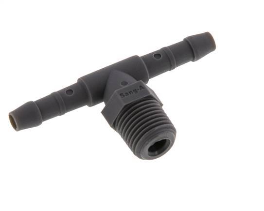 4 mm & R1/8'' PA 6 Tee Hose Barb with Male Threads [10 Pieces]