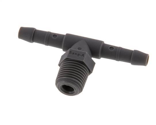 4 mm & R1/8'' PA 6 Tee Hose Barb with Male Threads [10 Pieces]