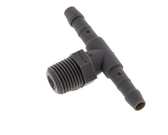 4 mm & R1/8'' PA 6 Tee Hose Barb with Male Threads [10 Pieces]