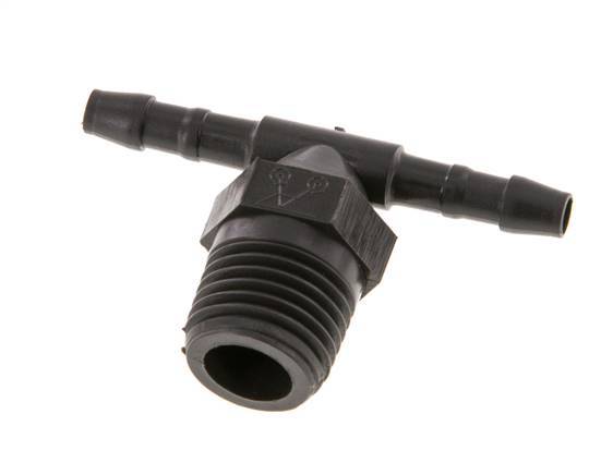4 mm & R1/4'' PA 6 Tee Hose Barb with Male Threads [10 Pieces]