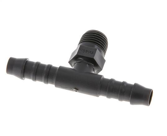 8 mm (5/16'') & R1/4'' PA 6 Tee Hose Barb with Male Threads [10 Pieces]
