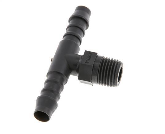 8 mm (5/16'') & R1/4'' PA 6 Tee Hose Barb with Male Threads [10 Pieces]