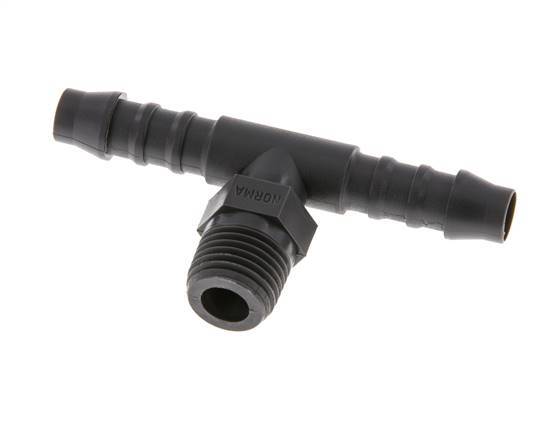 8 mm (5/16'') & R1/4'' PA 6 Tee Hose Barb with Male Threads [10 Pieces]
