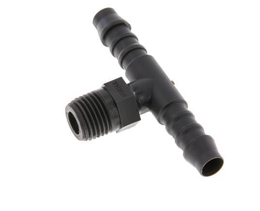 8 mm (5/16'') & R1/4'' PA 6 Tee Hose Barb with Male Threads [10 Pieces]