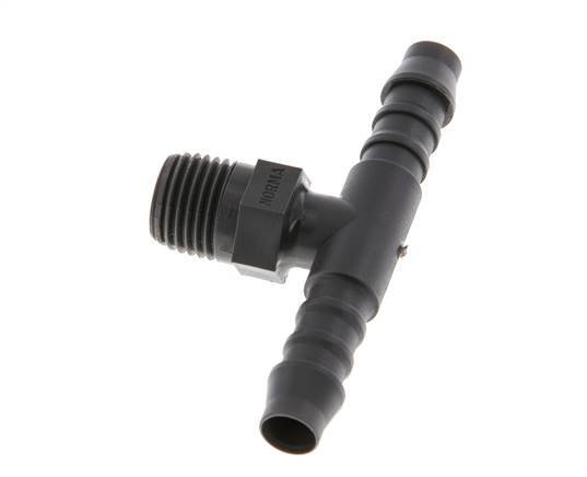 8 mm (5/16'') & R1/4'' PA 6 Tee Hose Barb with Male Threads [10 Pieces]