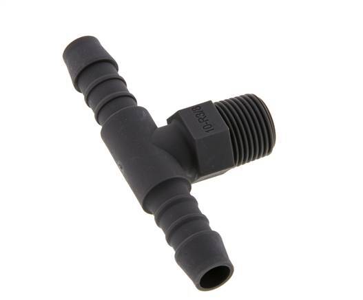 10 mm & R3/8'' PA 6 Tee Hose Barb with Male Threads [5 Pieces]