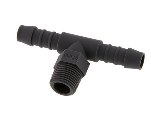 10 mm & R3/8'' PA 6 Tee Hose Barb with Male Threads [5 Pieces]