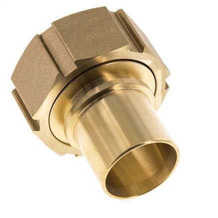 38 mm (1-1/2'') & G2'' Brass Hose Barb Union Nut Flat Sealing Polyurethane Safety collars EN 14420-5 (DIN 2817)