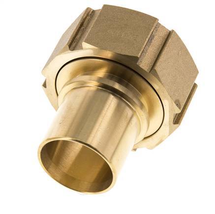 38 mm (1-1/2'') & G2'' Brass Hose Barb Union Nut Flat Sealing Polyurethane Safety collars EN 14420-5 (DIN 2817)