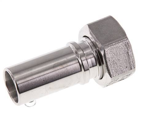 19 mm (3/4'') & G3/4'' Stainless Steel 1.4401 Hose Barb Union Nut Flat Sealing PTFE Safety collars EN 14420-5 (DIN 2817)