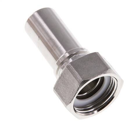 19 mm (3/4'') & G3/4'' Stainless Steel 1.4401 Hose Barb Union Nut Flat Sealing PTFE Safety collars EN 14420-5 (DIN 2817)