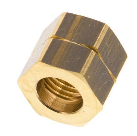 9mm (G1/4'' LH) Brass Union Nut L15.5mm [5 Pieces]