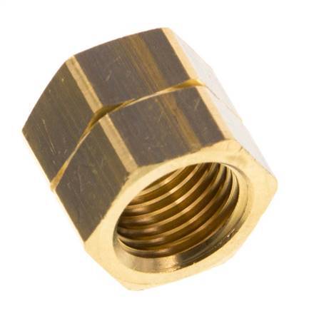 9mm (G1/4'' LH) Brass Union Nut L15.5mm [5 Pieces]