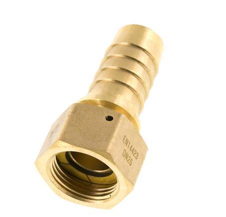 25x40 mm & G1'' Brass Hose Pillar with Union Nut DIN EN 14423 / DIN 2826