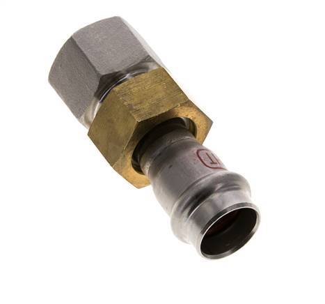 Union Press Fitting - 18mm Female & Rp 3/4'' Female - Stainless Steel Flat Sealing