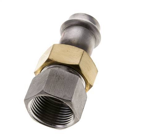 Union Press Fitting - 22mm Female & Rp 1'' Female - Stainless Steel Flat Sealing
