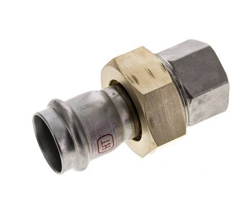 Union Press Fitting - 28mm Female & Rp 1'' Female - Stainless Steel Flat Sealing