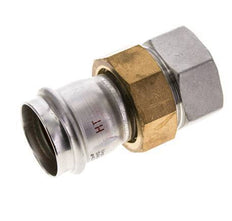 Union Press Fitting - 42mm Female & Rp 1-1/2'' Female - Stainless Steel Flat Sealing