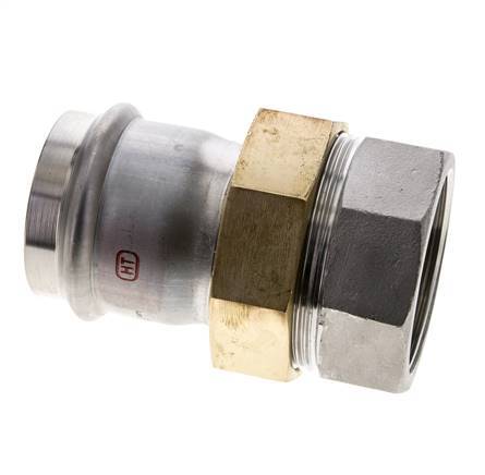 Union Press Fitting - 54mm Female & Rp 2'' Female - Stainless Steel Flat Sealing