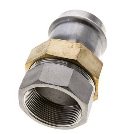 Union Press Fitting - 54mm Female & Rp 2'' Female - Stainless Steel Flat Sealing