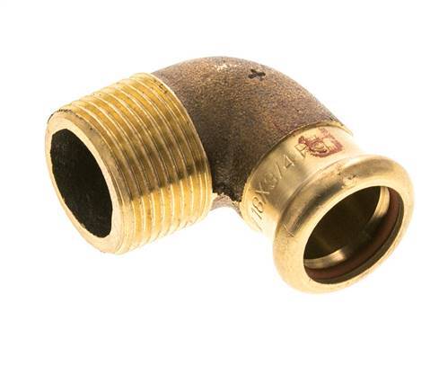 90deg Elbow Press Fitting - 18mm Female & R 3/4'' Male - Copper alloy
