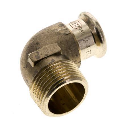 90deg Elbow Press Fitting - 22mm Female & R 1'' Male - Copper alloy