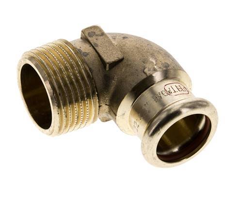90deg Elbow Press Fitting - 22mm Female & R 1'' Male - Copper alloy