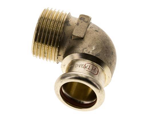 90deg Elbow Press Fitting - 22mm Female & R 1'' Male - Copper alloy
