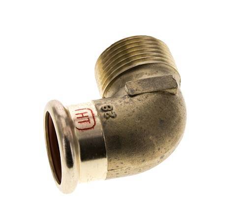 90deg Elbow Press Fitting - 28mm Female & R 1'' Male - Copper alloy