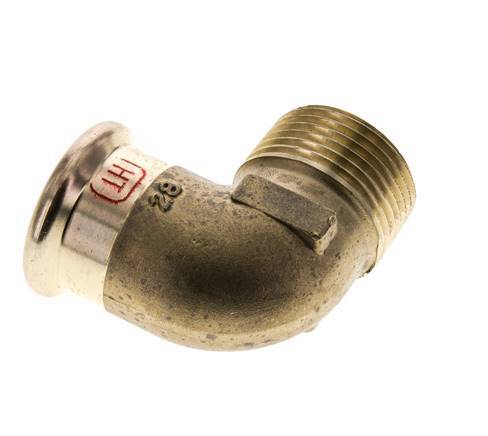 90deg Elbow Press Fitting - 28mm Female & R 1'' Male - Copper alloy