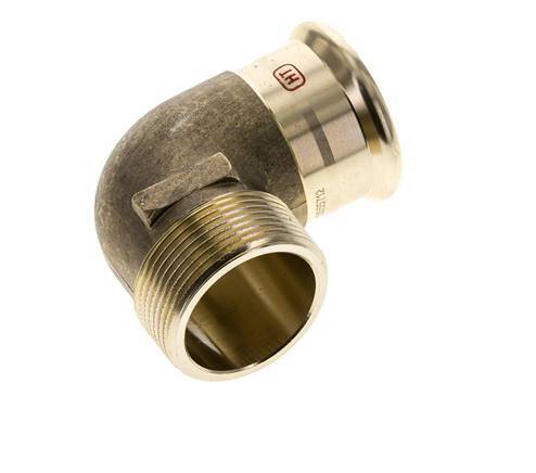 90deg Elbow Press Fitting - 42mm Female & R 1-1/2'' Male - Copper alloy
