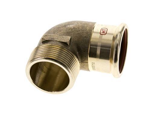 90deg Elbow Press Fitting - 42mm Female & R 1-1/2'' Male - Copper alloy