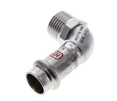 90deg Elbow Press Fitting - 15mm Female & R 1/2'' Male - Stainless Steel