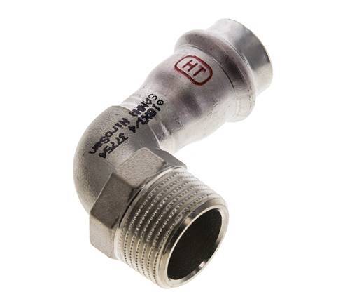 90deg Elbow Press Fitting - 18mm Female & R 3/4'' Male - Stainless Steel