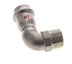 90deg Elbow Press Fitting - 22mm Female & R 3/4'' Male - Stainless Steel