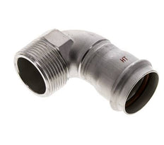 90deg Elbow Press Fitting - 35mm Female & R 1-1/4'' Male - Stainless Steel